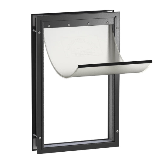 XL Freedom Pet Door — Premium Black Aluminum | Doors up to 2.76" Thick | Supports Pets up to 220 lbs